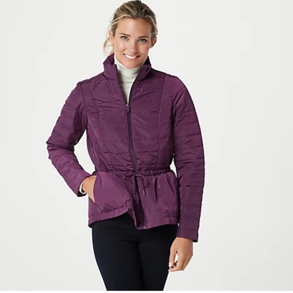 zuda Jackets & Blazers - Zuda Purple Puffer Coat with waist drawstring